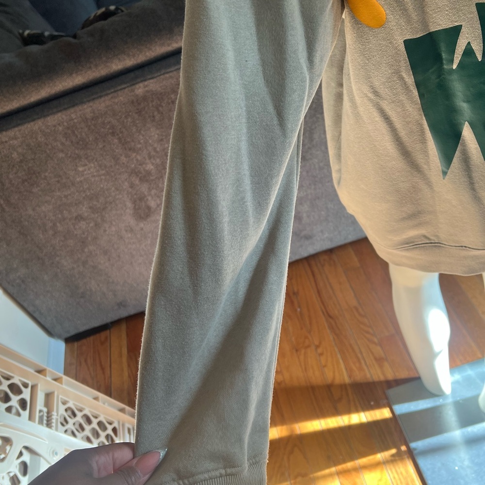 Tan Crewneck Sweater with Graphic Designs - Picture 4 of 8